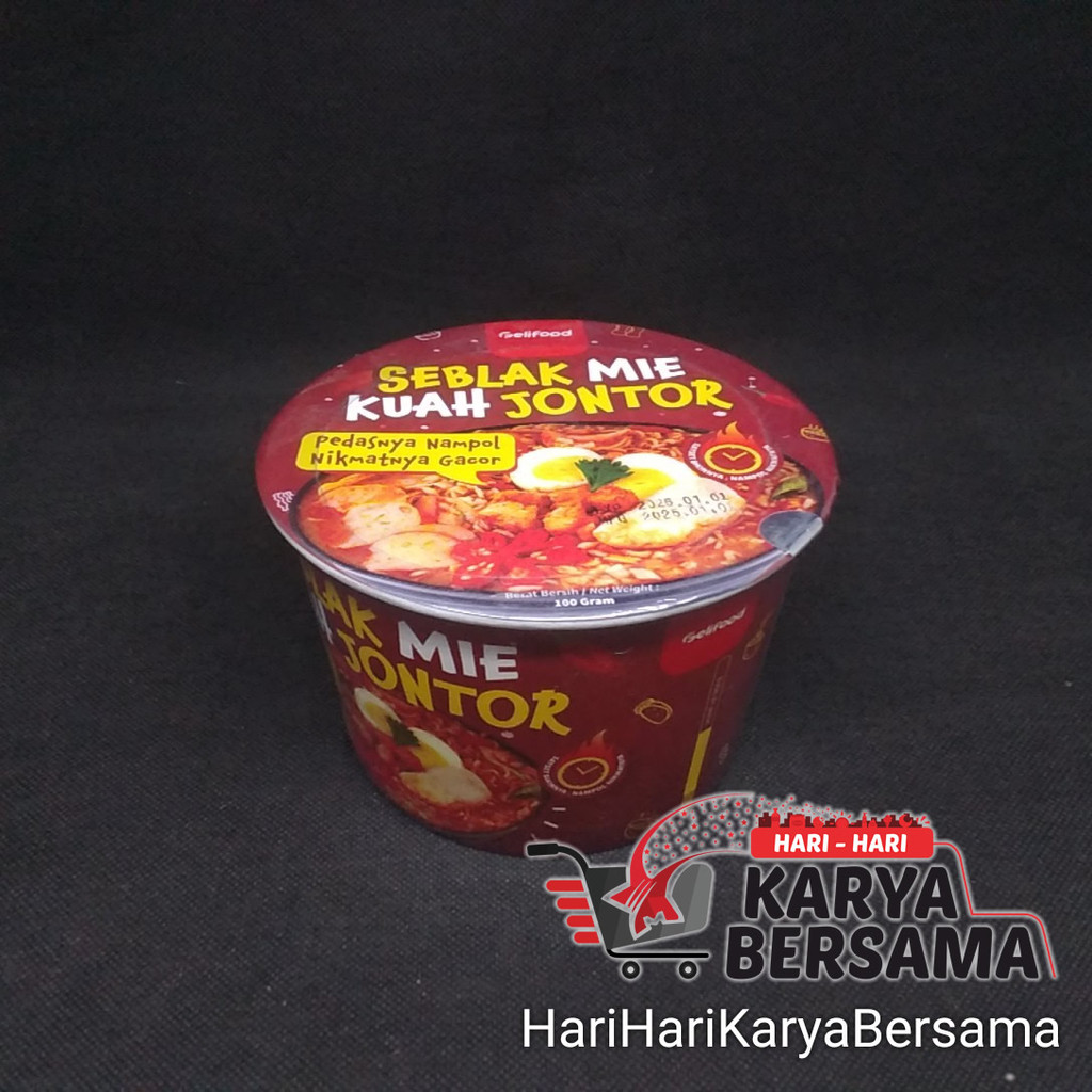 

GELIFOOD MIE INSTANT CUP SEBLAK MIE KUAH JONTOR 100GR