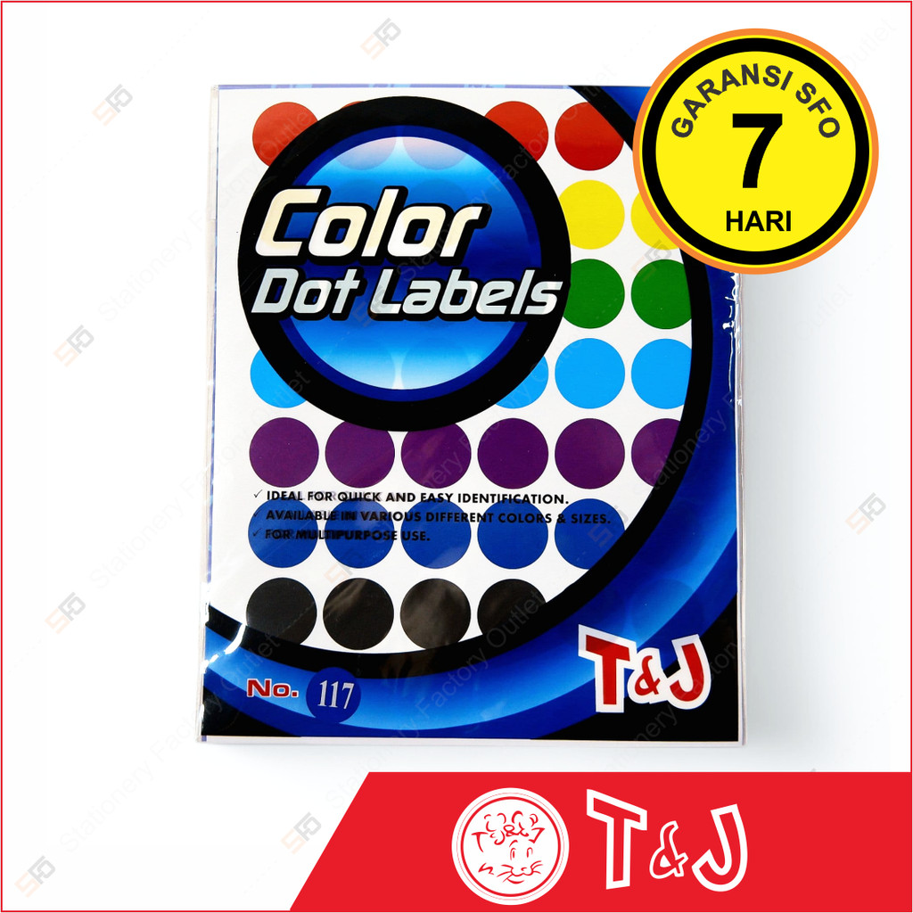

Label Warna Fluorescent T&J 117 MIX - Dot 22mm