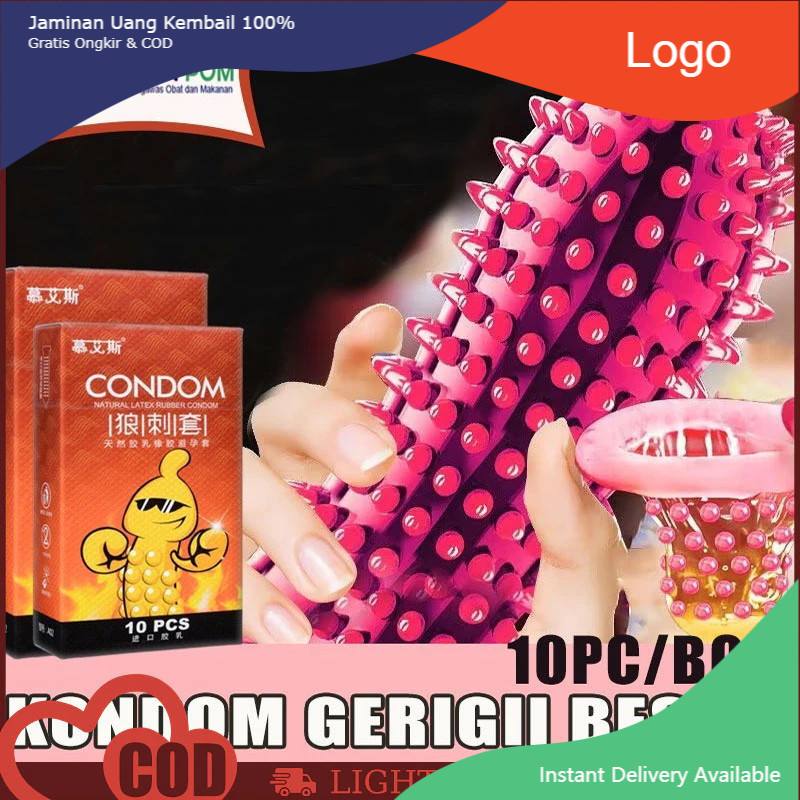 Kondom bergrigi Kondom sutra bergerigi Kondom grigi Alat kontrasepsi 10pc/Box kondom pria sambung ri