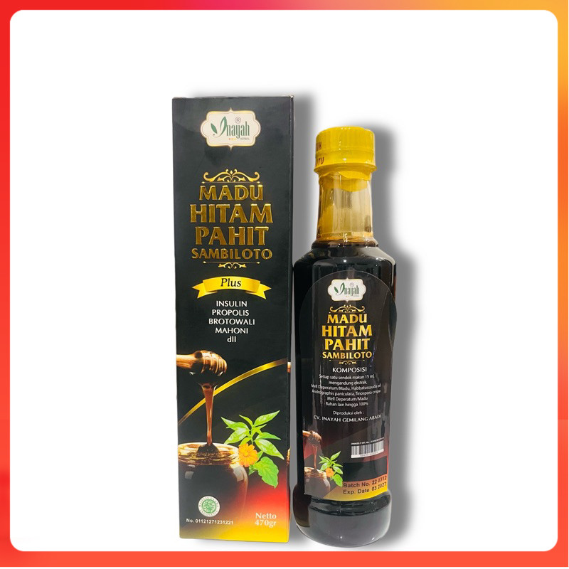 

Madu Hitam pahit (Propolis, sambiloto, Brotowali, Insulin, Mahoni ) 470 gram