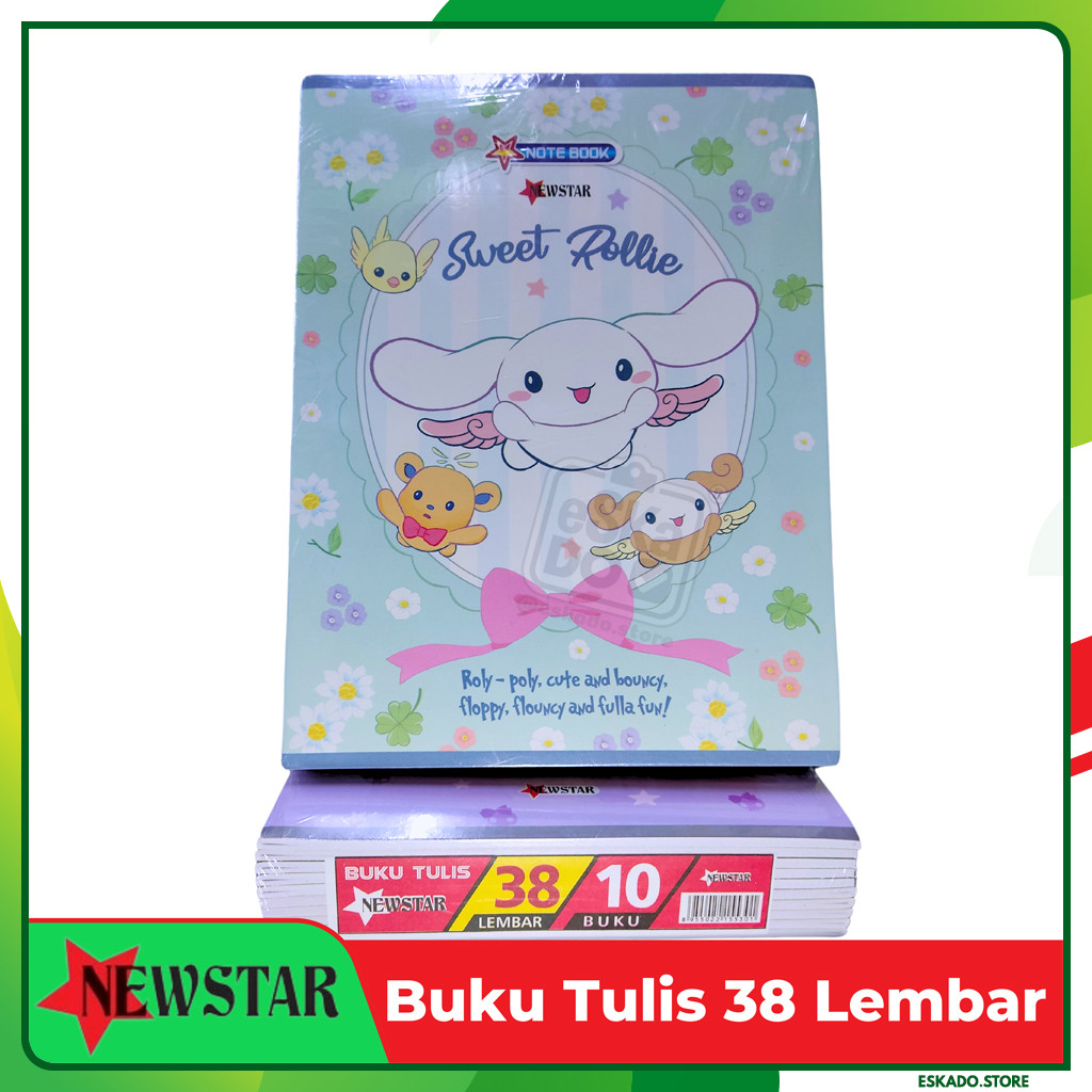 

HJK Buku Tulis Quarto 38 Lembar / Buku Tulis New Star Motif Sanrio & Labuba
