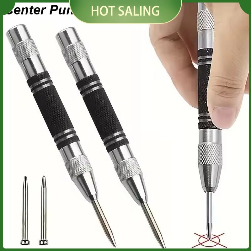 

Super Strong Automatic Center Punch Adjustable Steel Spring Loaded Impact Metal Wood Marking Steel Tip for Drilling Hole