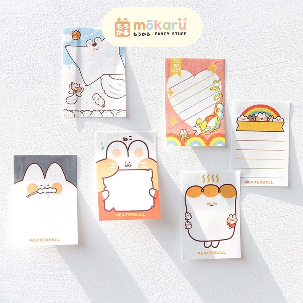 

Meaterball Rabbit Sticky Notes / Memo Tempel Mini Motif Lucu Unik