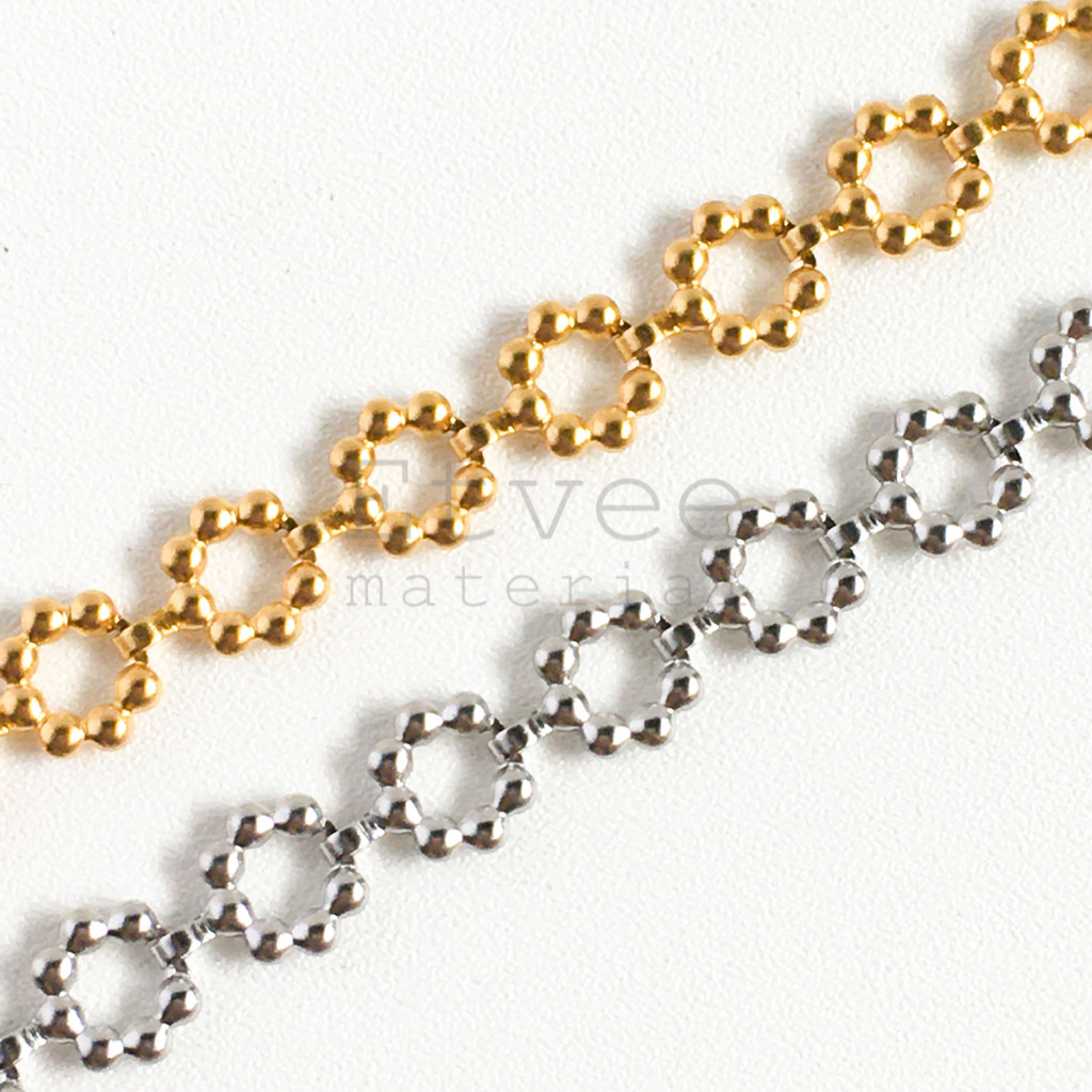 (METERAN) Rantai kalung gelang donat stainles steel titanium