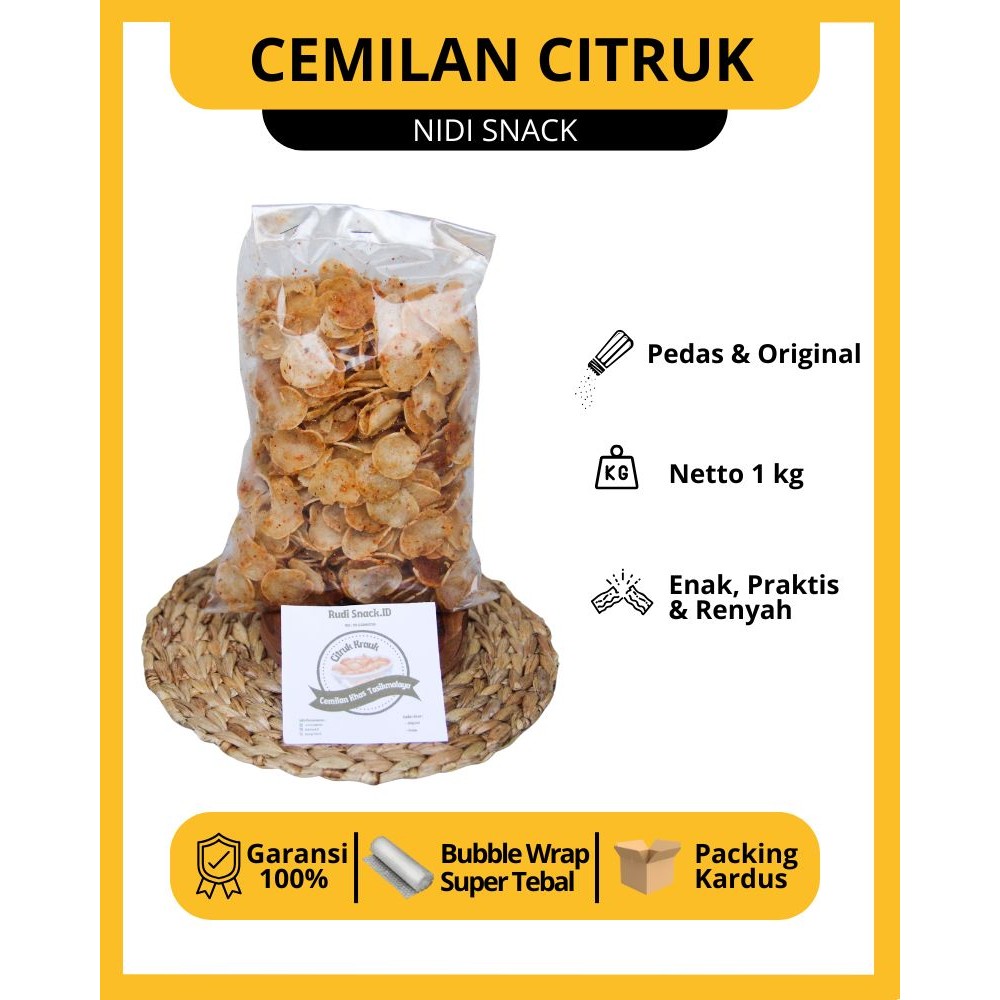 

NIDISNACK- Cemilan Keripik Citruk Asin Pedas Khas Tasikmalaya Moring Gurih Pedas Makanan Ringan Jajanan Pedas Gurih 1 kg COD Kekinian