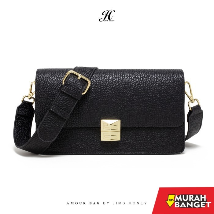 tas selempang wanita simple elegan JIMS HONEY TAS SELEMPANG WANITA AMOUR BAG - BLACK