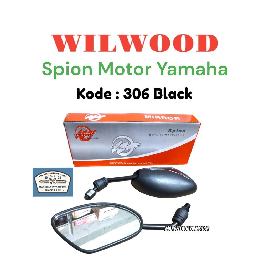 1 SET WILWOOD KACA SPION MOTOR YAMAHA 306 BLACK SPION YAMAHA KACA SPION YAMAHA HITAM MURAH KACA MOTO