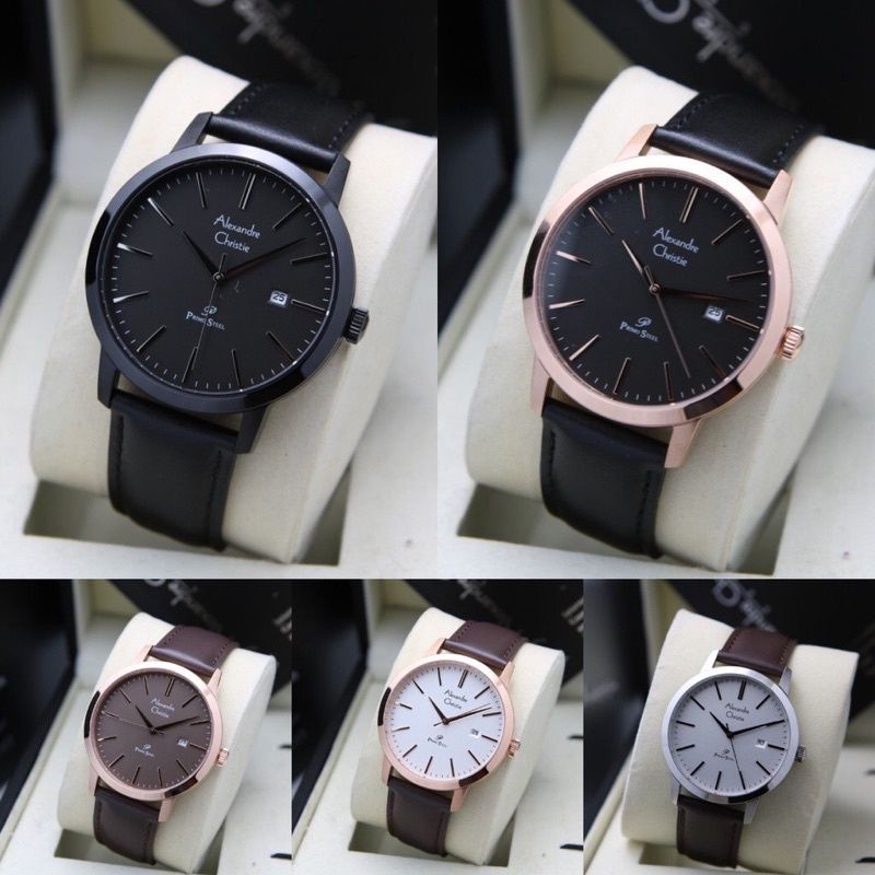 AC 1007 Kulit & Rantai Alexandre Christie PRIA ORIGINAL AC 1011 1012 1027 1032 1035