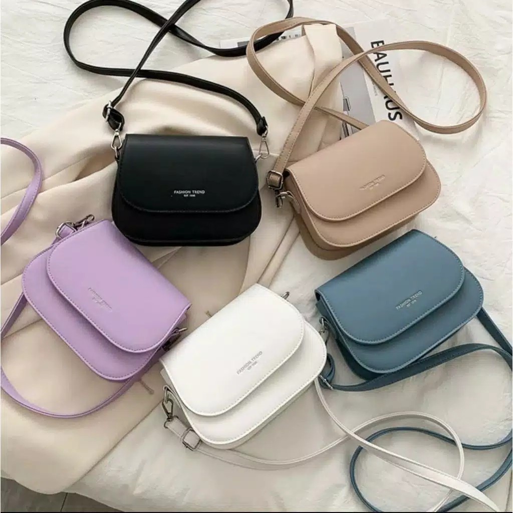 Tas Selempang Wanita Sling Bag Mini Kecil Import Korean Style Kulit Sintetis Wanita Perempuan Cewek 