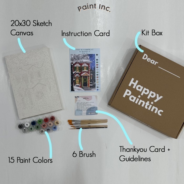 

Paint by Numbers Kit: Winter City| Paint Inc. ID | Painting Kit |Natal - Tanpa Kuas