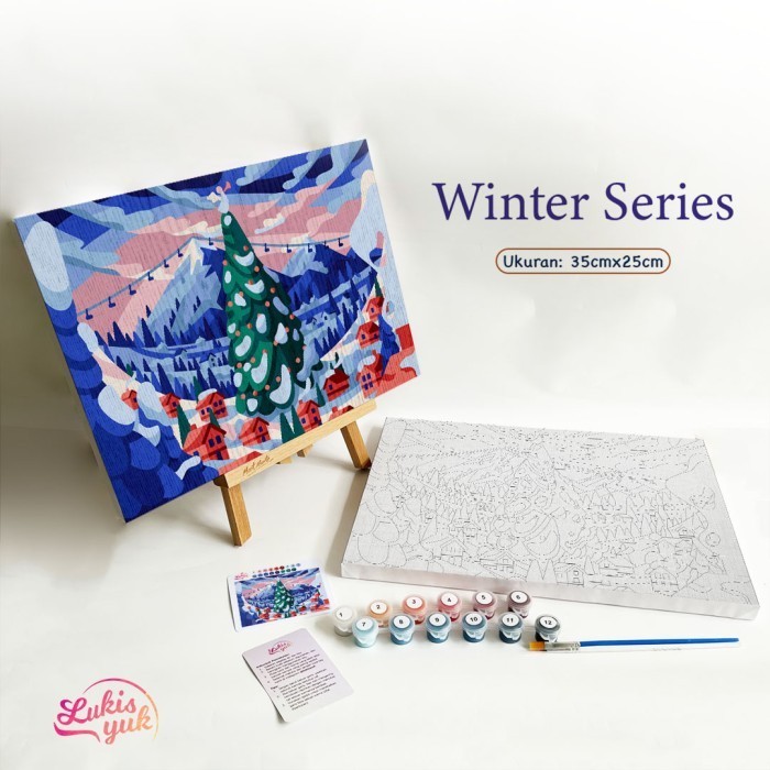 

Winter - Paint by Numbers Kit - Painting Kit - 35x25cm - by LukisYuk