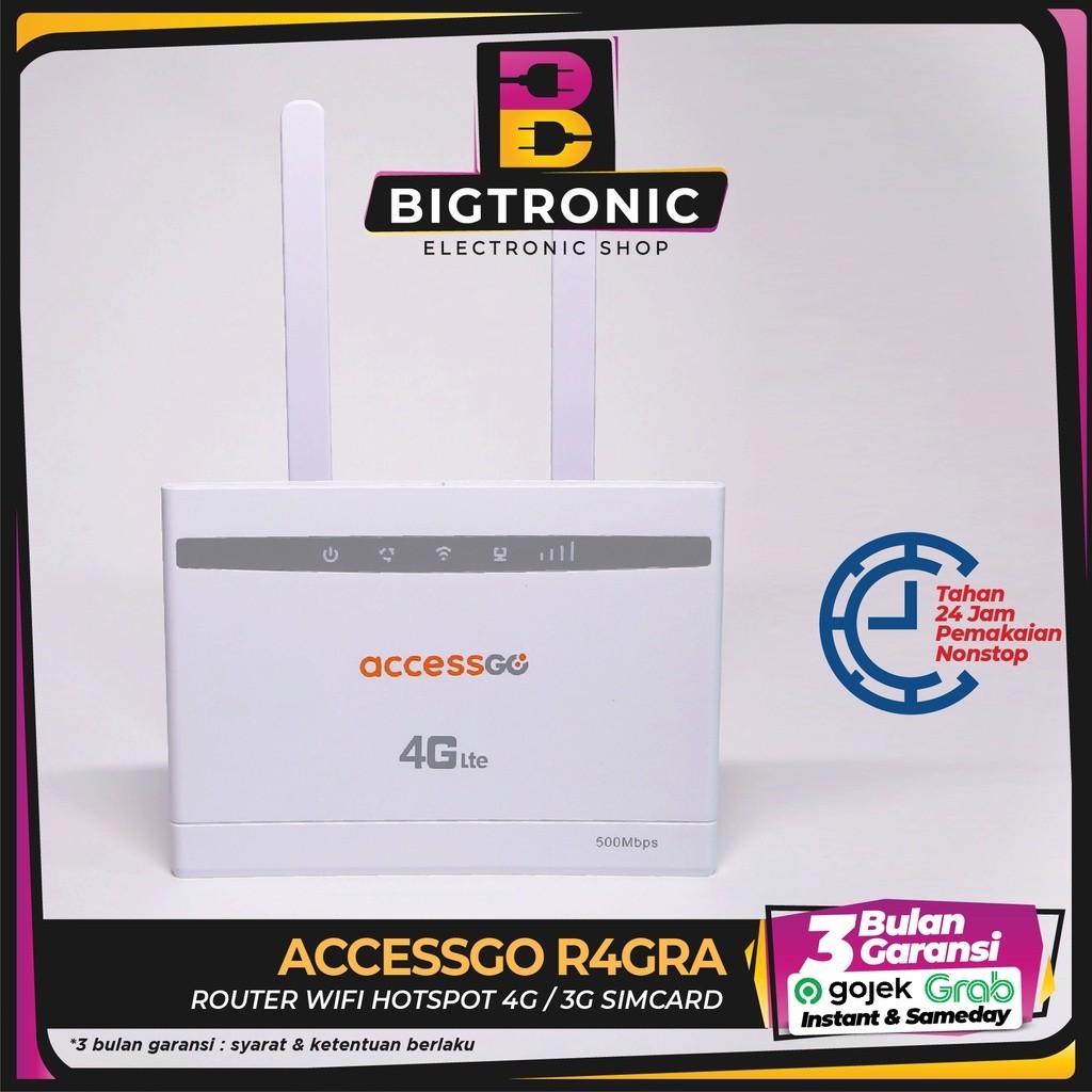 Router Wifi Sim card 4G AccessGo R4GRA 500MBPS External Antena - Bigtronik GARANSI ORIGINAL