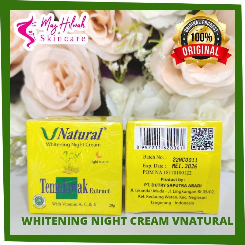 ❤temulawak_original❤Whitening Night Cream Temulawak Vnatural BPOM Asli Original 100#
