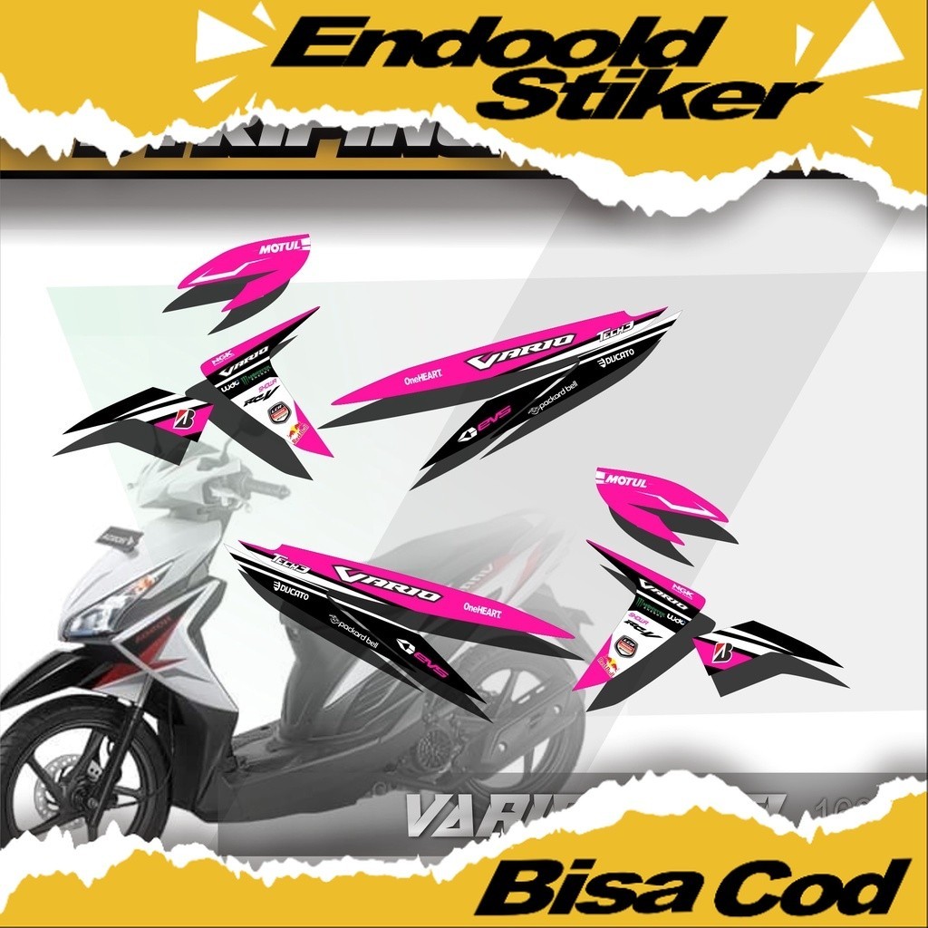(COD)CODE 1630  Striping VARIO TECHNO 110 LED List Variasi MOTOR emblem stiker