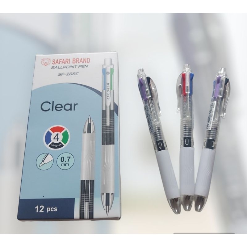

Pulpen cetekan 4 Warna Clear (1pcs) || bolpoint 4W 288