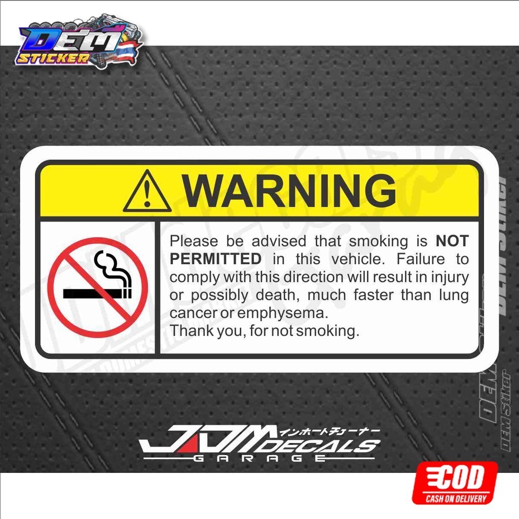 

Stiker Warning / Dilarang Funny Warning Sticker - Smoking is Not Permitted