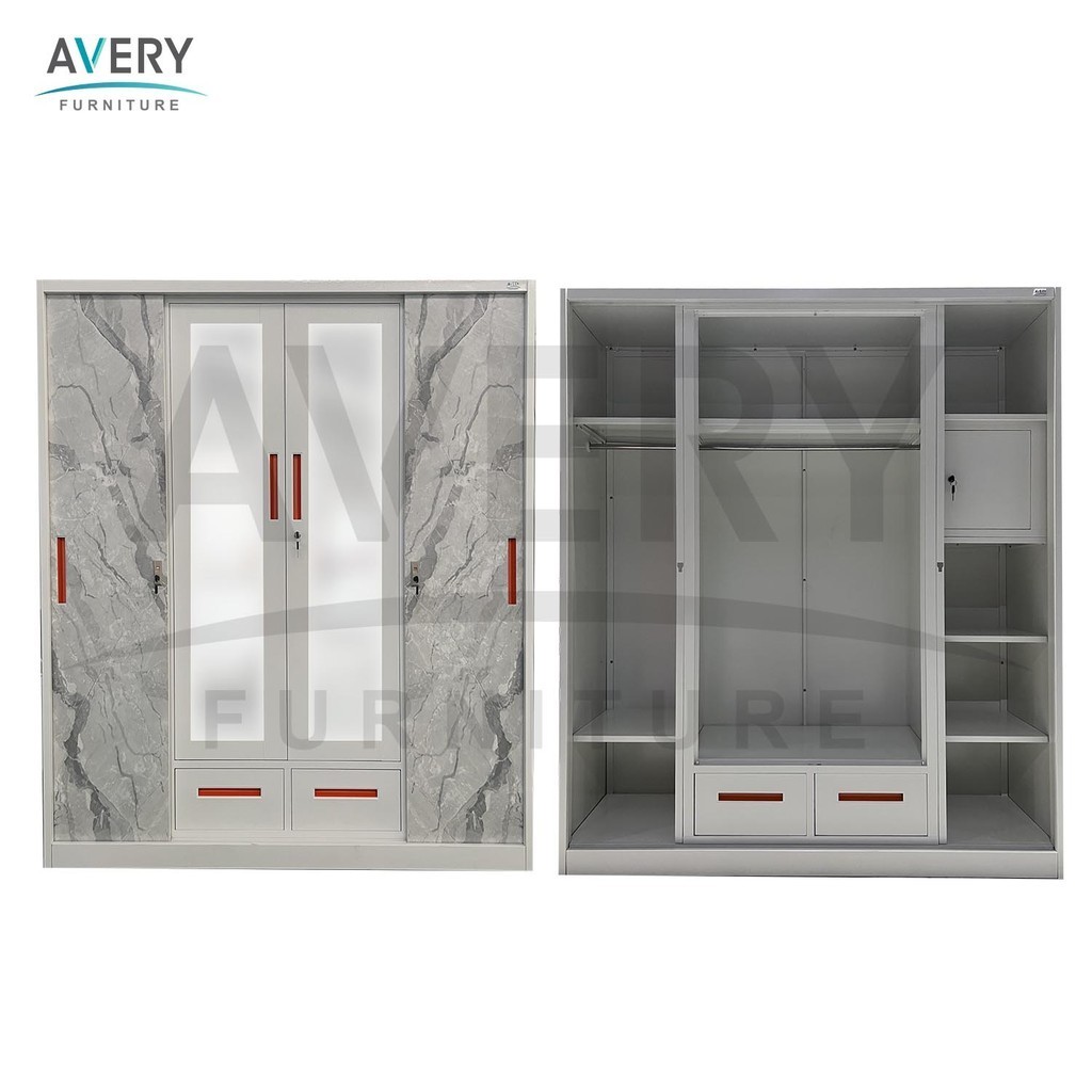 Avery - HM-SLSW 1600 - Lemari Pakaian Sliding 4 Pintu Besi