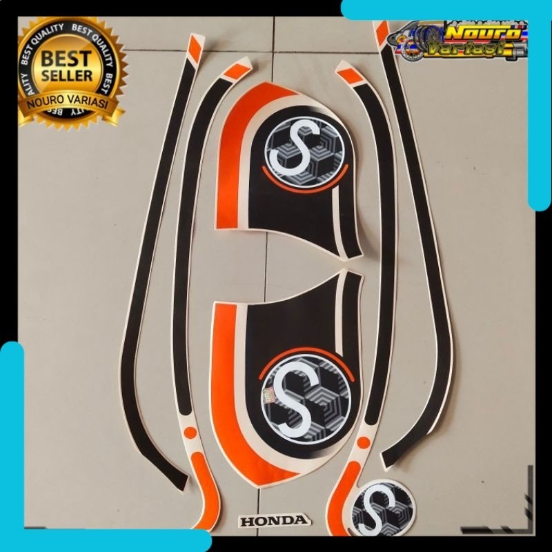 stiker striping motor honda scoopy 2021 cream list body standar mantap nazia