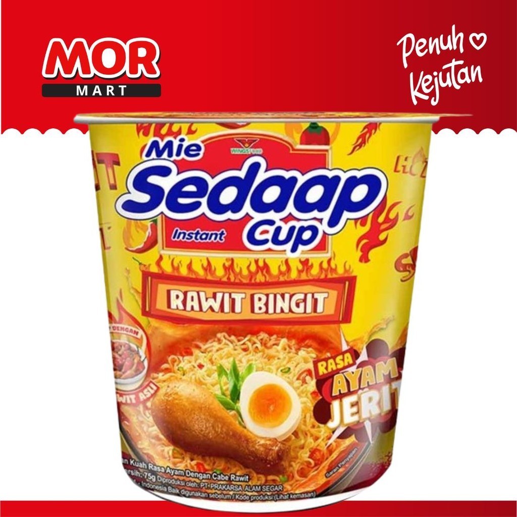 

SEDAAP Mie Cup Ayam Jerit Rawit Bingit Mie Instant Kuah Pedas 75gr
