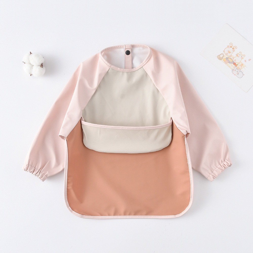 Bib Bayi Baju Blw Lengan Panjang / Baby Silicone Celemek Makan Mpasi / Slabber / Tatakan Air Liur