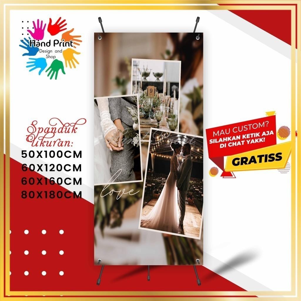 SPANDUK BANNER Wedding Selamat Datang Di Pernikahan kami F MMT Spanduk Custom 60x160