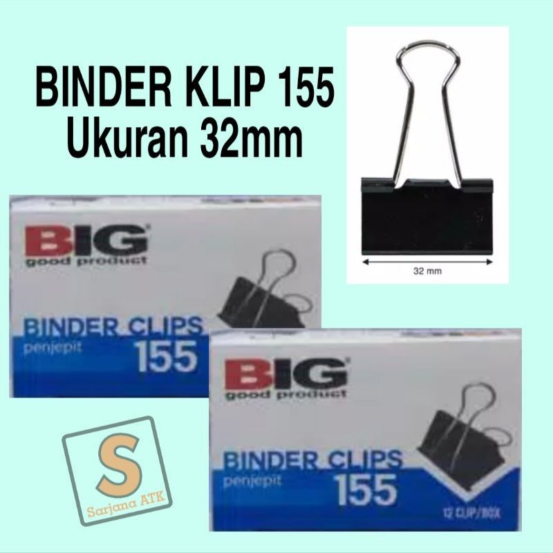

(12 pcs) Penjepit Kertas/Binder Klip/Binder Clip No.155