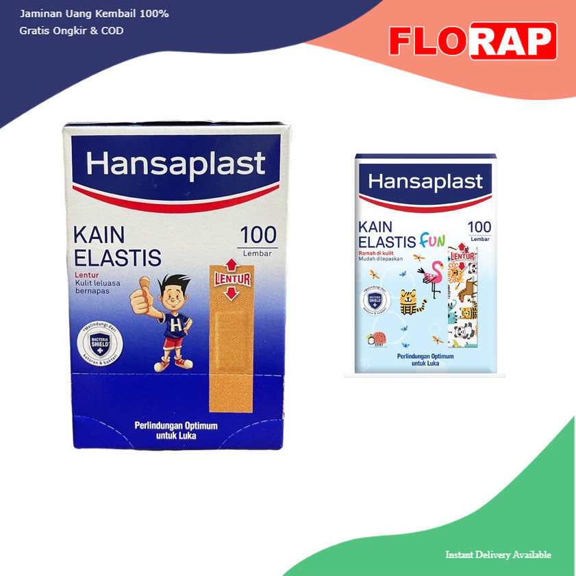 { PerBox isi 100 } Hansaplast Plester Kain Elastis Lentur isi 100pcs (Hansaplast Polos / Hansaplast 
