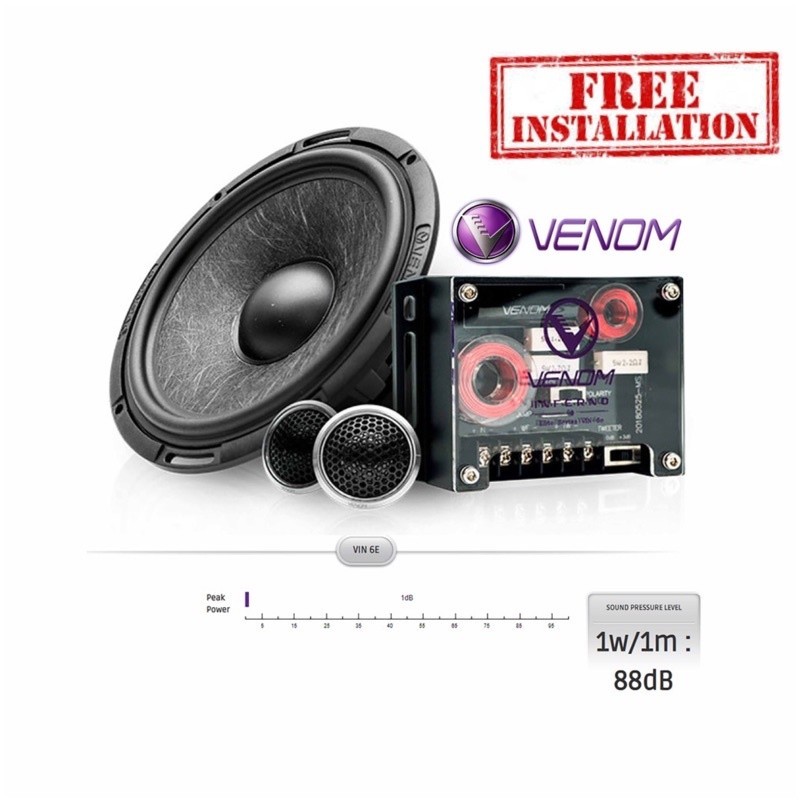Speaker Component Venom Inferno VIN 6E Split 2 Way Elite Series 100% Original