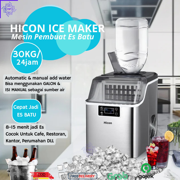 HICON HZB-30FB MESIN PEMBUAT ES BATU // ICE CUBE MAKER MACHINE 30KG - Ice Maker 15kgs