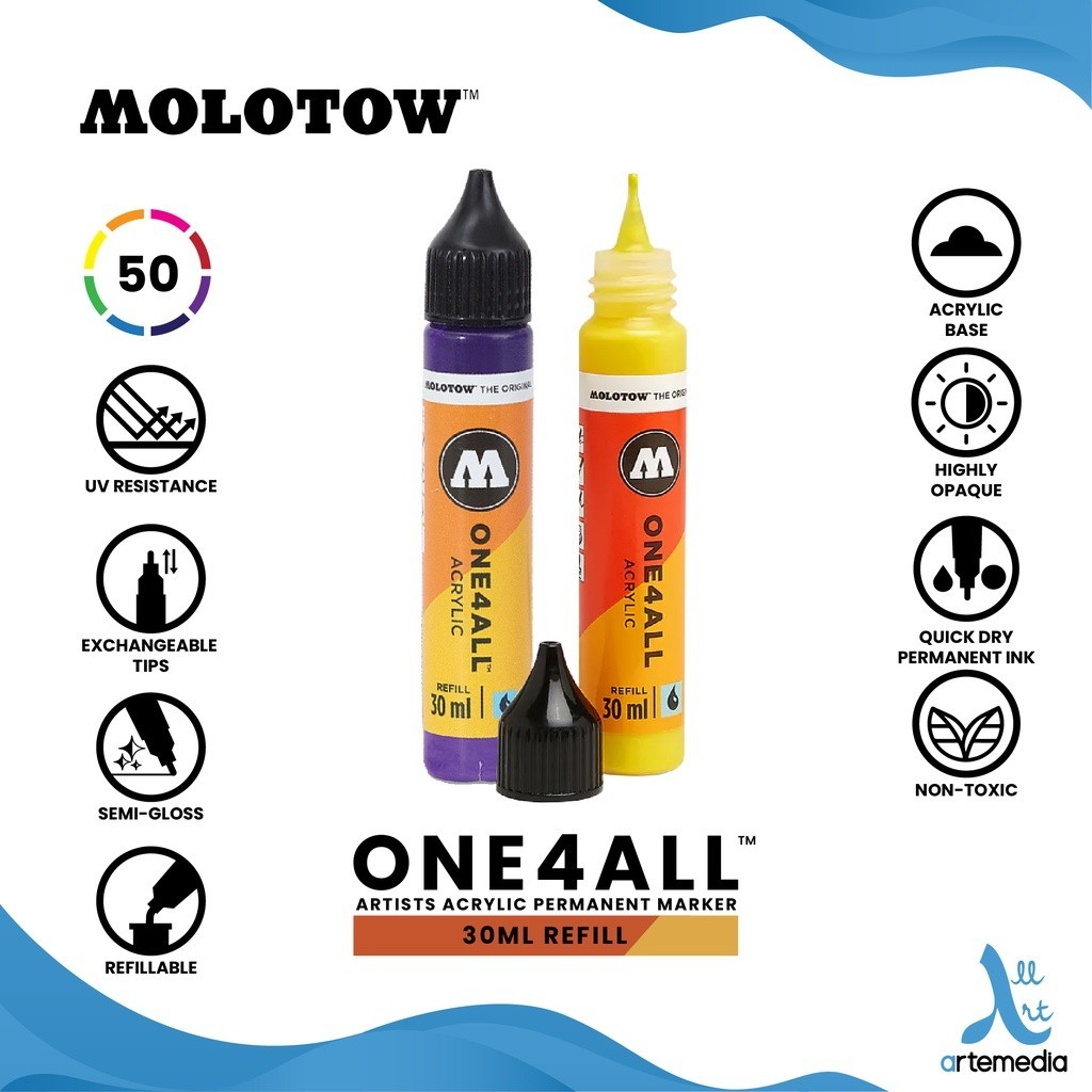 

Molotow One4All Refill 30ml Acrylic Paint Marker Cat Isi Ulang Spidol