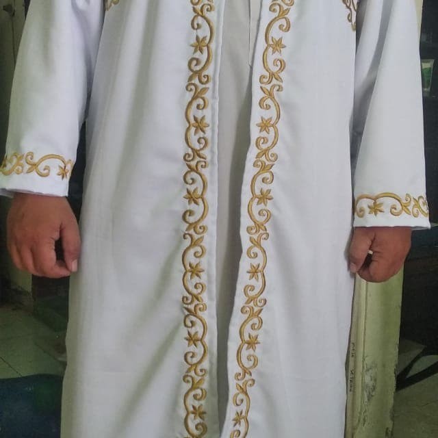 jubah luaran habaib ustad imam mesjid bordir