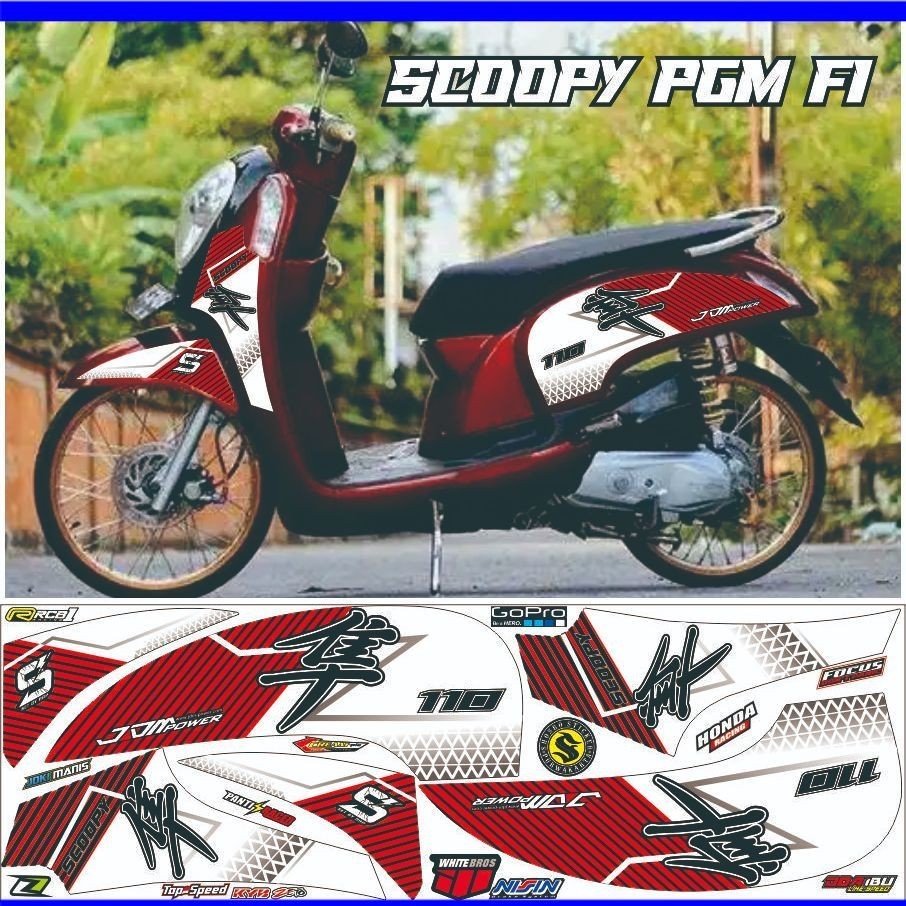 SETRIPING/ VARIASI STIKER STRIPING MOTOR HONDA SCOOPY FI 2012 2013-2016 VARIASI LIST MOTOR STICKER M