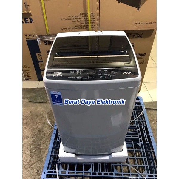 Mesin Cuci Aqua 1 Tabung AQW-77D-H Hijab Series Mesin Cuci Otomatis Aqua Japan 77DH JABODETABEK
