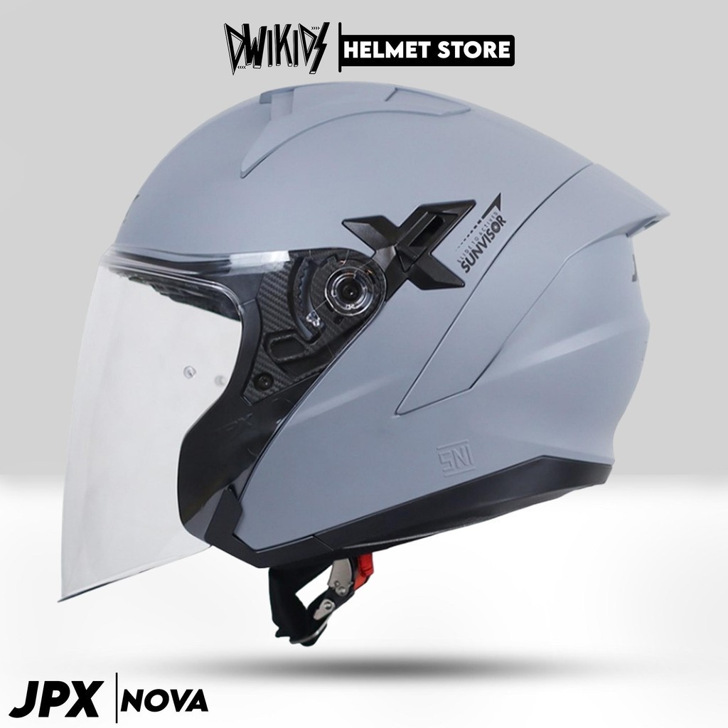 Helm JPX NOVA Double Visor Kaca Visor Bening | Helm Half Face Premium Untuk Pria dan Wanita Dewasa O