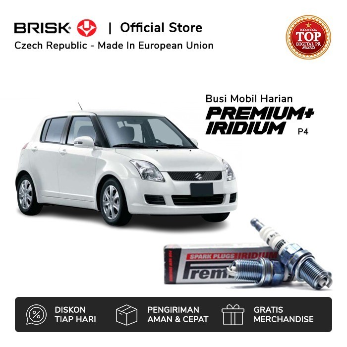 Busi Mobil Suzuki Swift Old BRISK Premium Iridium P4