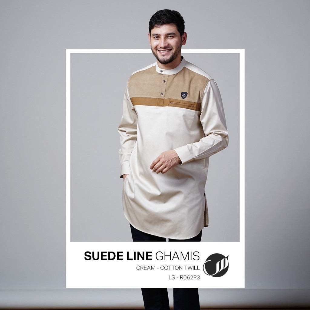 SAMASE Suede Line Ghamis R062P Gamis Pria Lengan Panjang  ginal  Samase