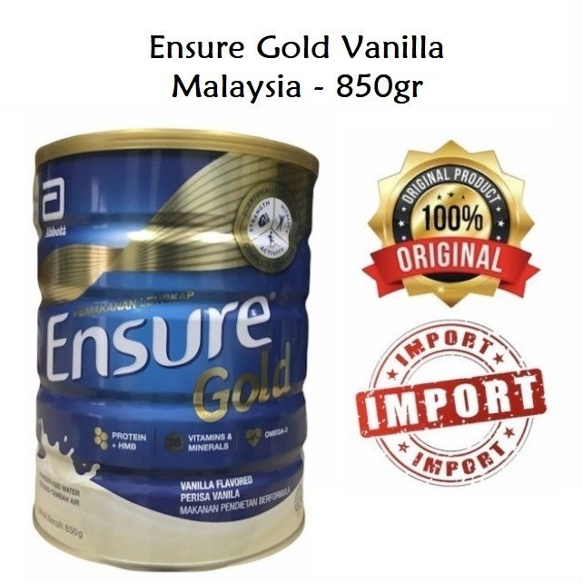 

850Gr Susu Ensure Gold Malaysia Vanilla Abbott Original