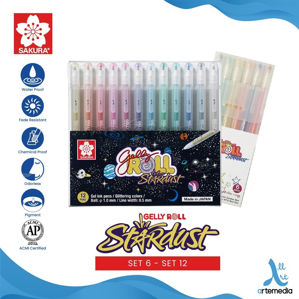 

Bolpen Sakura Gelly Roll Stardust Color Set Gel Pen Pulpen Warna