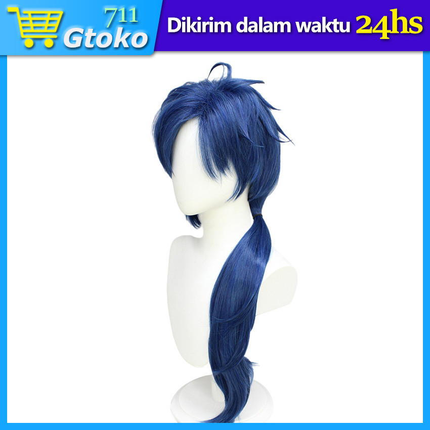 Wig Cosplay Anime Genshin Impact Kaeya Rambut Palsu Panjang