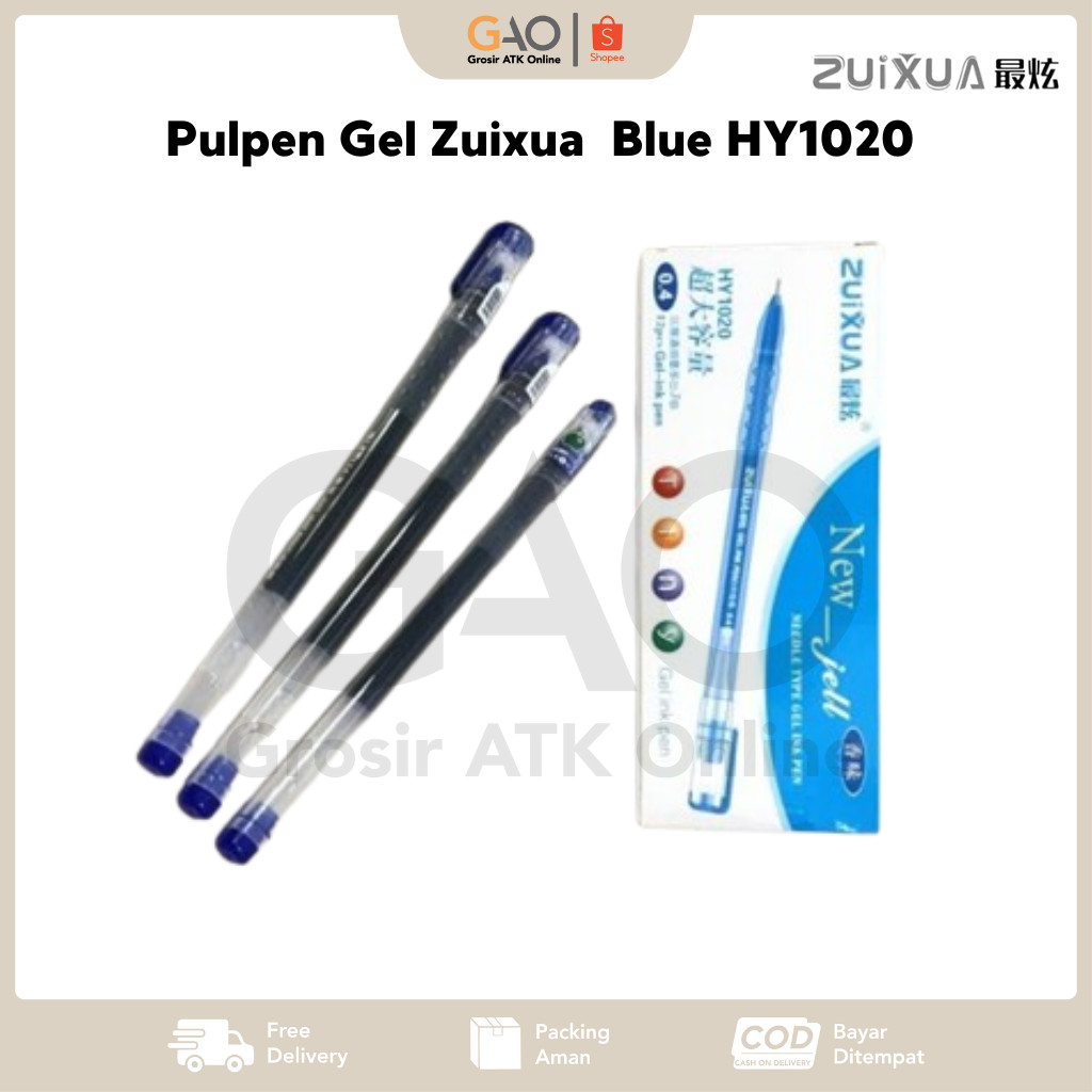 

Pulpen Gel Zuixua Blue HY1020 Warna Biru (1Pack Isi 12pcs)