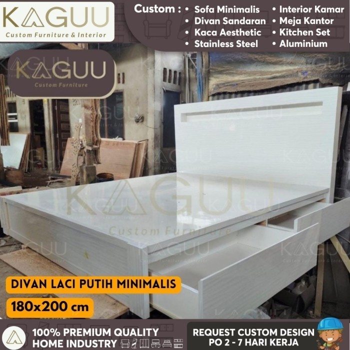 Divan Sandaran Laci HPL TACO / Custom Divan HPL 2 Laci Palembang - Divan+Sandaran, 160x200 CM