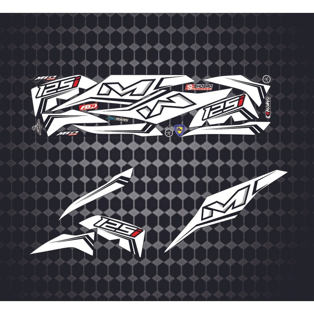 variasi STIKER STRIPING MOTOR MIO M3 125 PUTIH / MOTOR YAMAHA MIO M3125i PUTIH / SETIKER YAMAHA MIO 