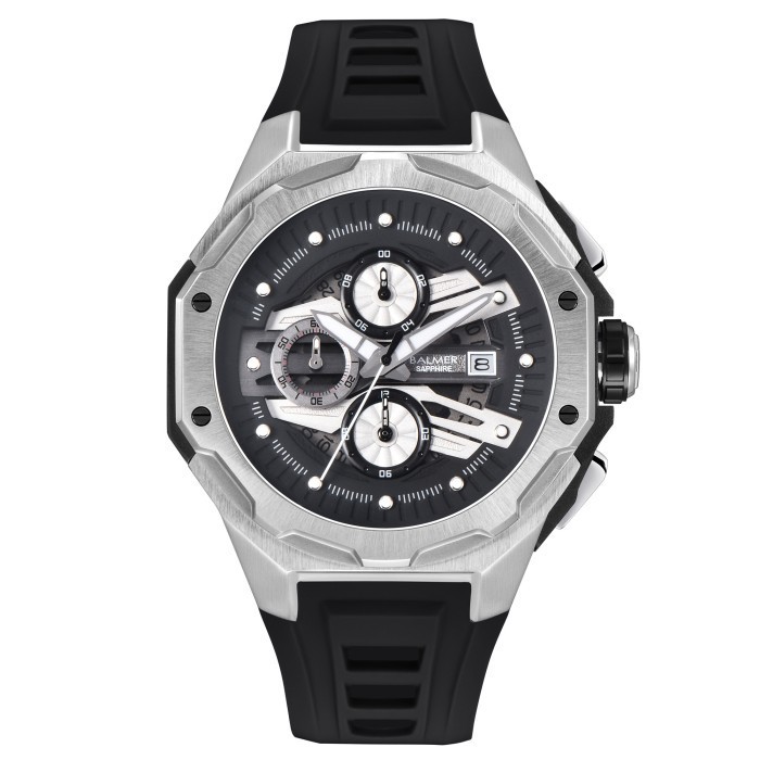 Jam Tangan Pria Balmer 8818MCT Silikon Strap Kaca Sapphire