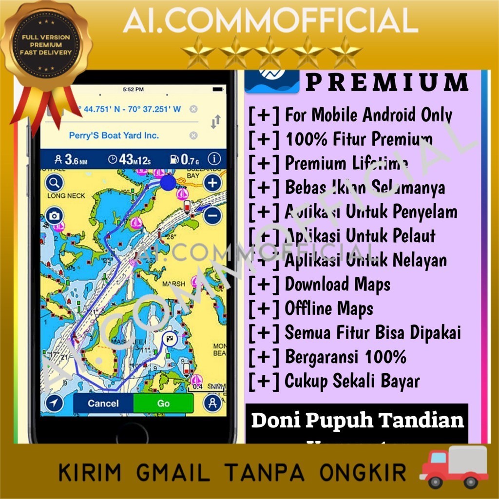 Terlaris Navionics Boating HD Premium Mobile Android Full Garansi (Wajib Baca Deskripsi Produk) Life