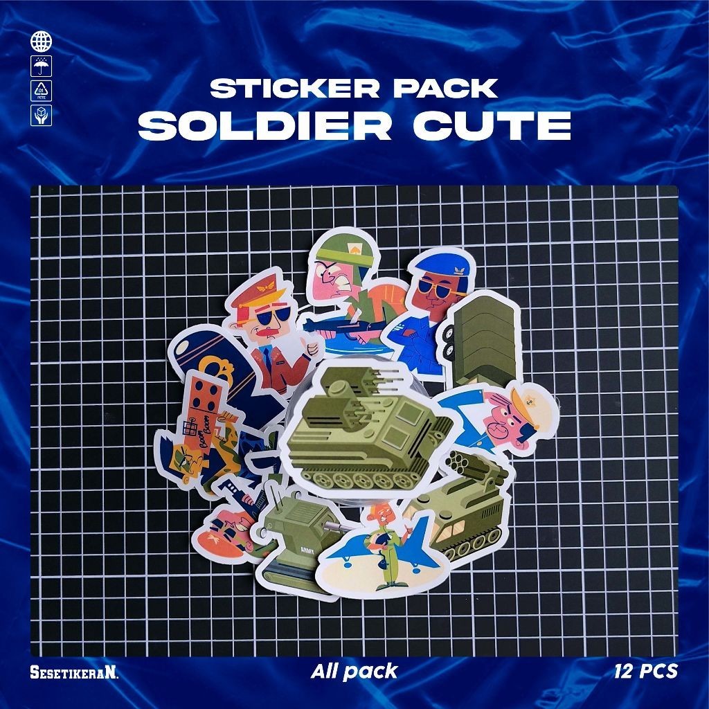 

COD✨ Sesetikeran Stiker Pack Tentara Cute Stiker Korea Colorfull Keren Untuk Koper Laptop Skateboard