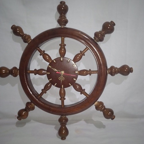 [LUCKY] KUALITAS Hiasan Dinding Kayu Jati Jam Dinding Model Kemudi Nakhoda Kemudi Kapal Laut COD