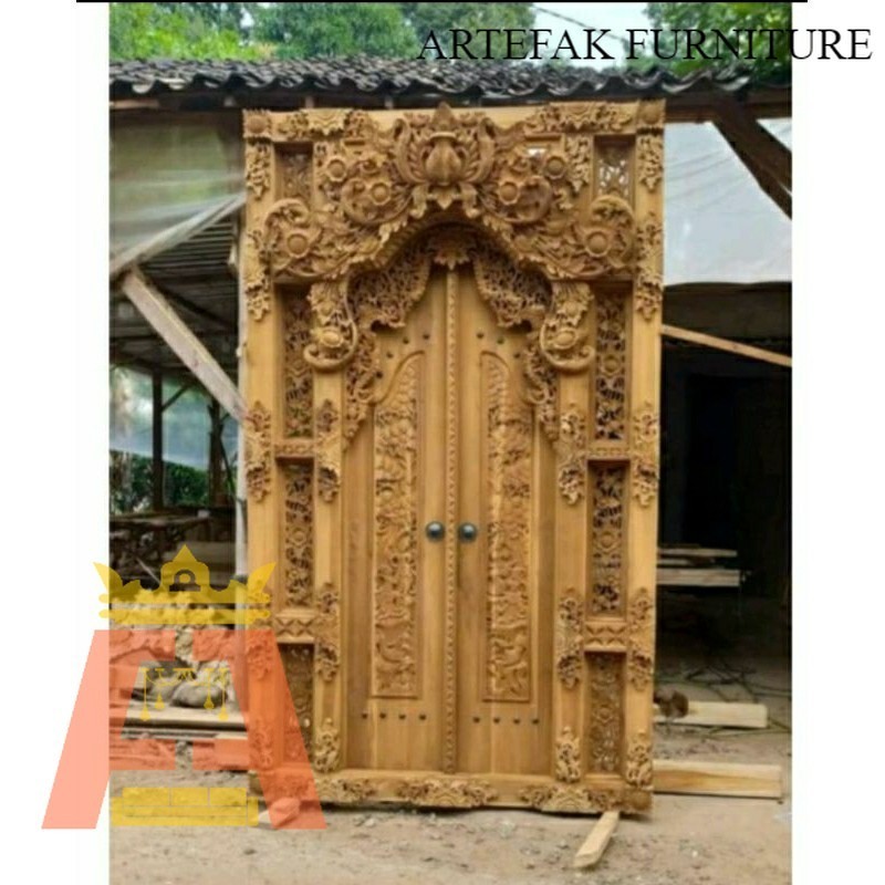 Artefak Furniture Pintu rumah gebyok style bali kayu jati ukir jepara