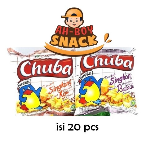 

CHUBA KERIPIK SINGKONG RASA BALADO 1 PAK ISI ( 20 PCS X 12 GRAM ) - CHIKI KERIPIK SINGKONG CHUBA