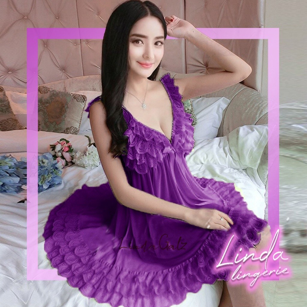 LindaGalz - Pakaian Tidur Wanita Dewasa / Lingerie Big Size Jumbo 0931-3