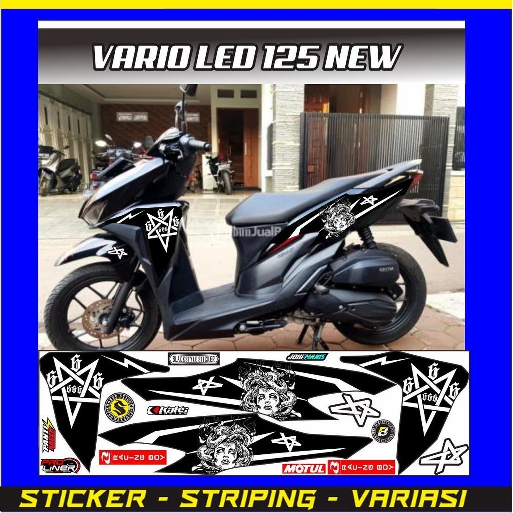 SETIKER VARIASI STIKER STRIPING MOTOR VARIO LED 125 BARU PUTIH 2018-2020 VARIASI STIKER VARIO LED 12